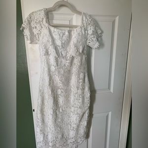 Women’s lace white dress. Size L.